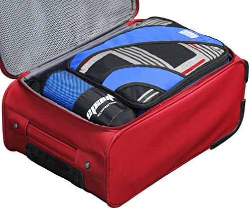 EPAuto 2-Pack Microfiber Quick Dry Towel Set - Lightweight, Super Absorbent & Compact Travel Towels (60"x30" & 24"x15") for Gym, Camping, Beach, Yoga & Backpacking, Blue