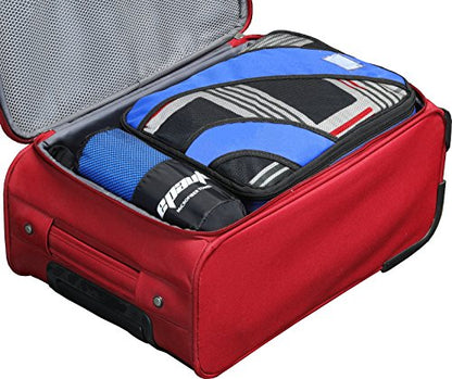 EPAuto 2-Pack Microfiber Quick Dry Towel Set - Lightweight, Super Absorbent & Compact Travel Towels (60"x30" & 24"x15") for Gym, Camping, Beach, Yoga & Backpacking, Blue