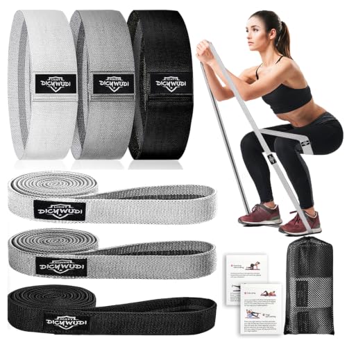 DICYWUDI Fabric Resistance Bands for Working Out, 6Pack Non-Slip Exercise Bands for Women and Men, Fabric Booty Bands for Home, Fitness, Pilates, Stretching - color: 6pcs ‎Light grey/dark grey/black