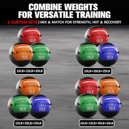 RitFit Soft Medicine Ball/Wall Ball for Strength and Conditioning Workouts, Core Training