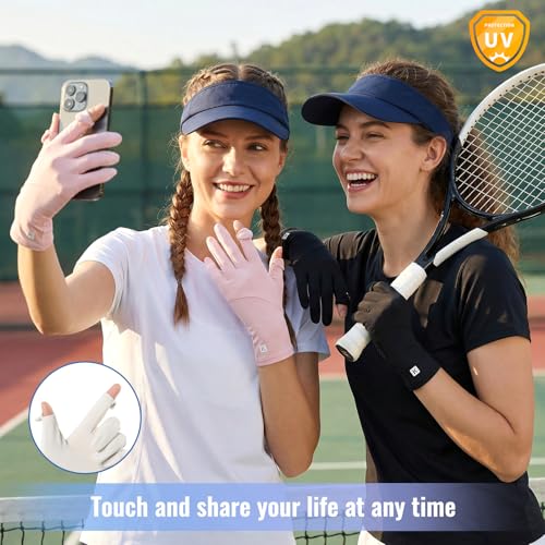 Ice Silk Sunscreen Gloves UV Protection Mittens Non-Slip Touch Screen Driving Gloves for Cycling Riding Golfing Hiking