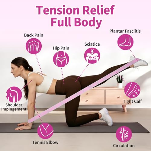 Stretch Strap, Yoga Stretching Band, Elastic Stretching Strap, Yoga Stretch Strap with 8 Loops, for Effective Stretching - color: Pink