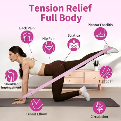 Stretch Strap, Yoga Stretching Band, Elastic Stretching Strap, Yoga Stretch Strap with 8 Loops, for Effective Stretching - color: Pink
