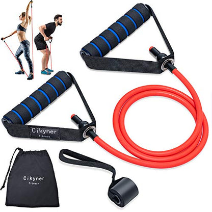 Cikyner Resistance Bands, Resistance Tubes Resistance Bands with Handles Exercise Bands, Ideal for Home Gym Physical Therapy Strength Training Muscle Toning, Door Anchor & Bag Included
