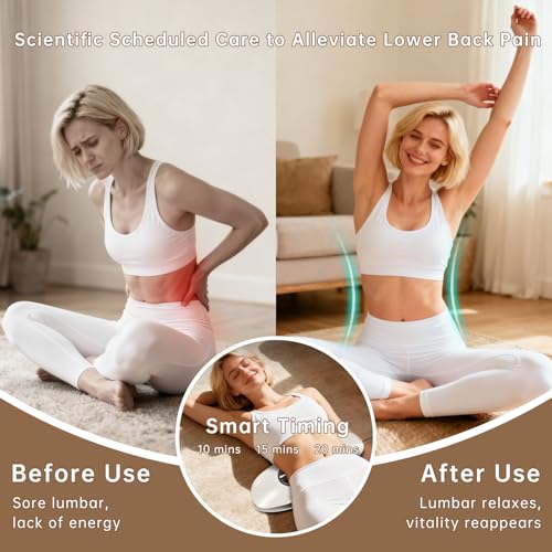 Zenopax 5-in-1 Electric Lumbar Traction Device, Lower Back Decompression - color: Warm Beige