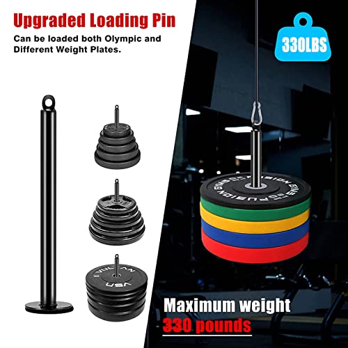LAT Pulley System for Home Gym – Strength Training Fitness Equipment Cable Machine for Triceps, Biceps, Back & Shoulder Workouts - color: Bar