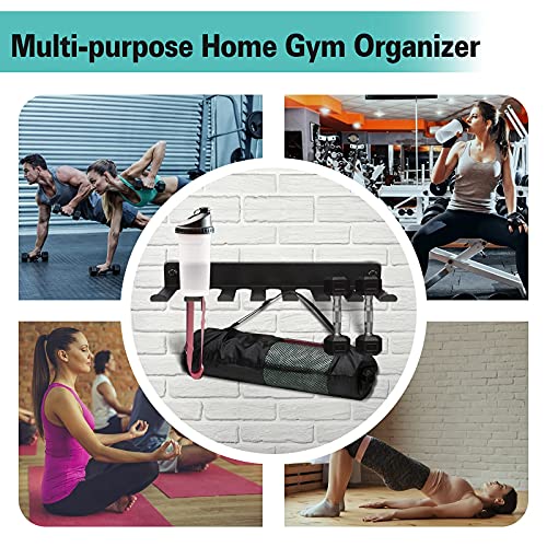 Home Gym Storage Rack, Extra Long 23‘Barbell Rack Weight Room Organizer 11 Prong Gym Equipment Storage Rack for Gym Accessories Like Fitness Bands,Resistance Bands,Straps,Foam Rollers,Barbell