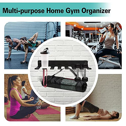 Home Gym Storage Rack, Extra Long 23‘Barbell Rack Weight Room Organizer 11 Prong Gym Equipment Storage Rack for Gym Accessories Like Fitness Bands,Resistance Bands,Straps,Foam Rollers,Barbell