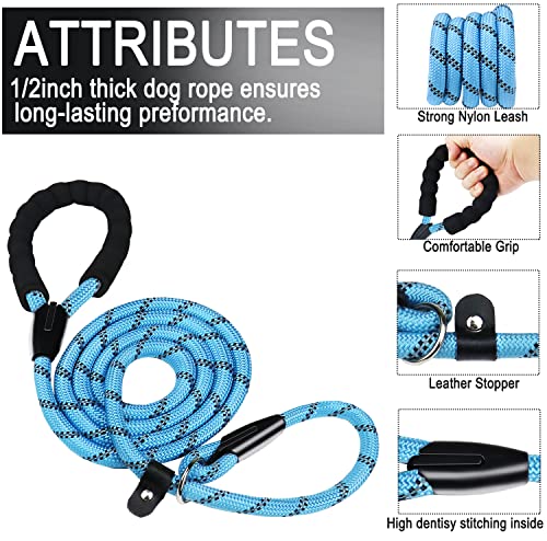 Dog Leash, 6 FT Heavy Duty Dog Leashes with Comfortable Padded Handle,Blue - color: Blue, size: 6 Feet x 1/2 Inch