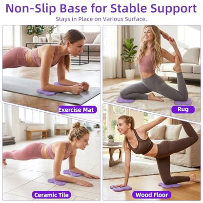 Yoga Knee Pads Set of 2 – Extra Soft Non-Slip Yoga Knee Pad Cushion for Knees Elbows Wrists – Pilates & Workout Knee Pads for Floor Exercises, Kneeling, Stretching, Fitness, Purple