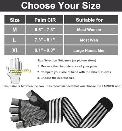Workout Gloves for Men Workout Gloves Women, Wristband Weight Lifting Glove Breathable, Silicone Anti-Slip Weightlifting Glove Gym Accessories