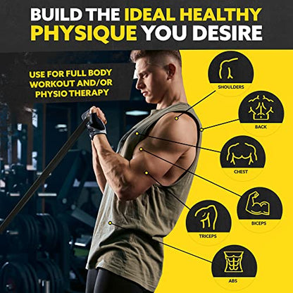Long Resistance Bands Set, 5 Pull Up Assistance Bands for Working Out - color: Black