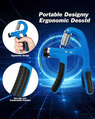 Grip Strength Trainer, Grip Strengthener Forearm Strengthener,Hand Grip Exerciser Strengthener with Adjustable Resistance6.6-110Lbs (3-50kg)