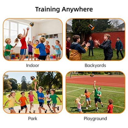 PassCatch Training Football for Youth&Kids(Ages 5-14),Fatherless Bounce Back Size 7 Football Practice Equipment,Solo Passing Catching Training Hand-Eye Coordination (Deflated)