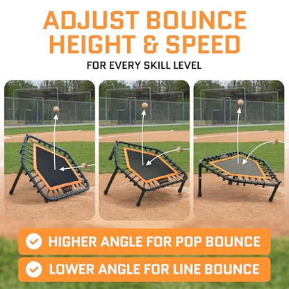 Volleyball Rebounder Net, Soccer Rebounder, Lacrosse Rebounder, Baseball Rebounder Net | Improve Pitching and Fielding Training, Spiking, Passing and Shooting Skills - color: Baseball Rebounder