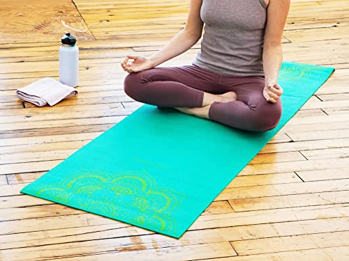 Sol Living Travel Yoga Mat - Natural Tree Rubber for Extra Grip - Non-Slip, Foldable, Eco-Friendly - Perfect for On-the-Go Yoga, Pilates, Fitness, Meditation - 24" x 72", Green