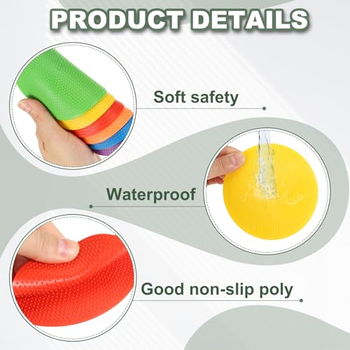 Spot Markers for Agility Dot, Non-Slip Poly Spots Floor Dots Flat Field Soccer Training Equipment 4 in & 8 Pcs & Purple -Fitting for (Gym/Sports/Training/PE Games/Dance)