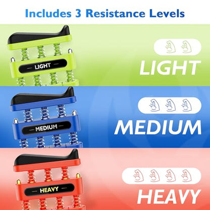 FitBeast Finger Strengthener, Finger Exerciser, Hand Exerciser for Improve Dexterity and Strength in Fingers, Hands, Forearms–Grip Strength Trainer for Musicians, Climbers