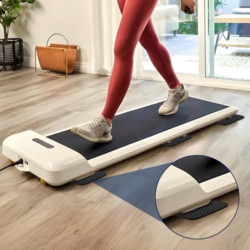 6PCS Treadmill Mat Pads, 4" x 4" x 0.2" Double-Sided Non-Slip Exercise Equipment Mat for Floor Protection, High Density Silicone Anti Vibration Pad for Treadmill, Walking Pad, Exercise Bike
