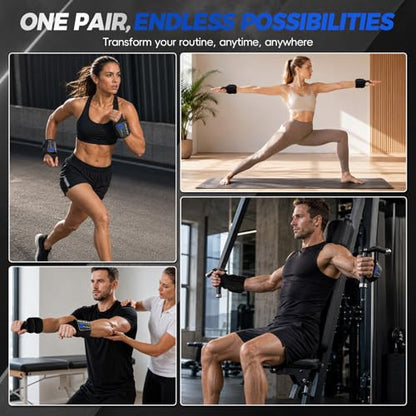 Wrist Weights with Thumb Loops Lock for Men Women, Ankle Weights Weighted Gloves for Running Strength Training Walking Exercises(Available in 2.2lb*2 or 4.4lb*2) - size: 4.4lbs x 2