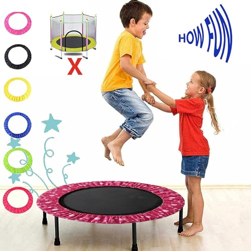 1PC Mini Trampoline Spring Cover for Kids 36in 6 Hole Protective Trampoline Pad Replacement Round Oxford Cloth Tear Resistant Trampoline Cover Trampoline Accessories, Rose Red
