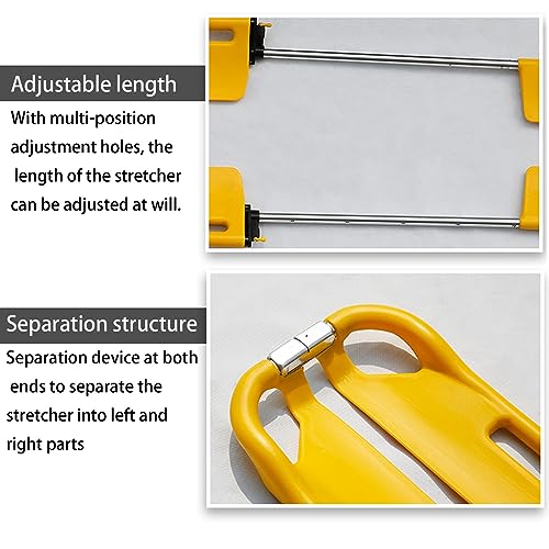 Portable Spine Board Stretcher, Lightweight Mcal Transport Backboard for Patient Transfer, Emerncy Folding Stretcher for Hospitals & First Responders
