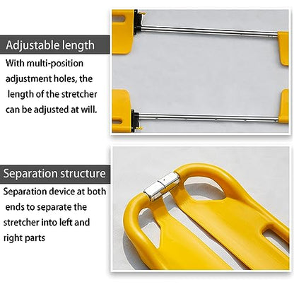 Portable Spine Board Stretcher, Lightweight Mcal Transport Backboard for Patient Transfer, Emerncy Folding Stretcher for Hospitals & First Responders