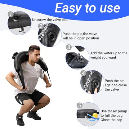 Ox Horn Aqua Bag & 8Inch Aqua Ball Bundle | Dynamic Water Weight Training System for Unstable Load & Core Activation | Superior to Sandbag for Functional Fitness