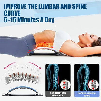 Back Stretcher for Lower Back Pain Relief, Multi Level Back Cracker Board for Herniated Disc, Scoliosis, Spine Decompression, Back Cracking Device, Upper and Lower Back Stretcher