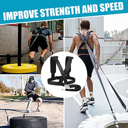 Sled Harness Workout Resistance and Assistance Trainer Physical Training Resistance Rope Kit Improving Speed, Stamina and Strength - color: 6.6FT