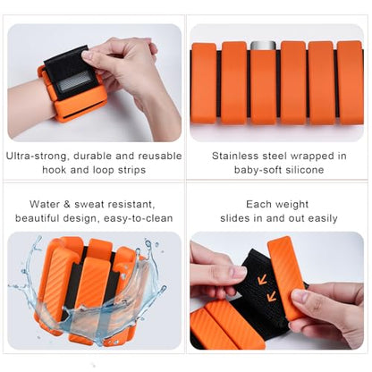 Wrist & Ankle Weights for Women, Wearable Strong Arm & Leg Weights Set of 2(1Lbs Each), Adjustable Ankle Weights for Walking, Yoga, Dance, Barre,Gym,Exercise,Pilates,Walking Running