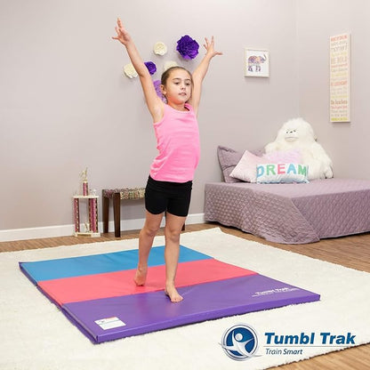 Tumbl Trak Gymnastics Folding Tumbling Panel Mat - color: Blueberry, size: 5'x10'x2"