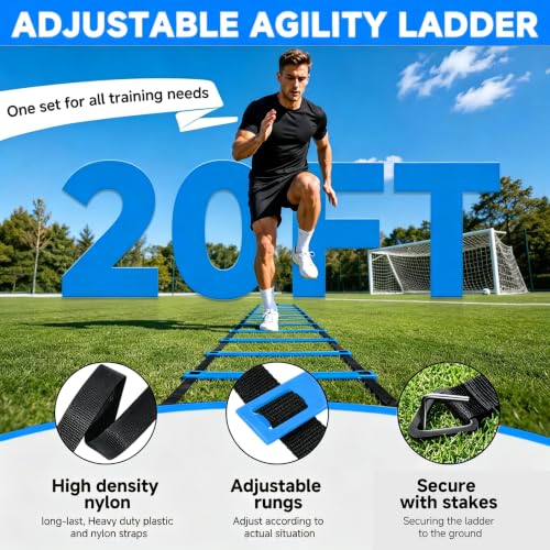 Agility Ladder, Soccer Football Training Equipment Agility & Speed Training - color: Blue