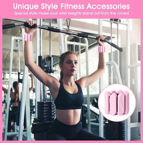 Wrist Weights, 2Pack Wearable Wrist Ankle Weights for Women & Men, Adjustable Arm and Leg Weights, Silicone Weighted Bangles for Walking Yoga Pilates Running Dance Gym 2lb