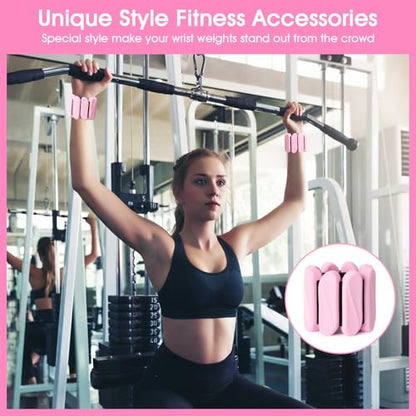 Wrist Weights, 2Pack Wearable Wrist Ankle Weights for Women & Men, Adjustable Arm and Leg Weights, Silicone Weighted Bangles for Walking Yoga Pilates Running Dance Gym 2lb