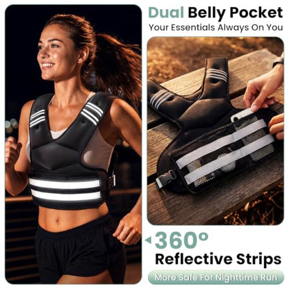 Adjustable Weighted Vest for Women and Men, 4-11lb/11-18lb/20-32lb Vest - size: 11-18 lbs
