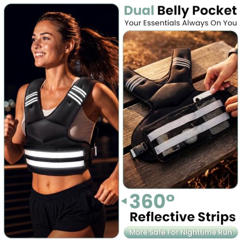 Adjustable Weighted Vest for Women and Men, 4-11lb/11-18lb/20-32lb Vest - size: 4-11 lbs