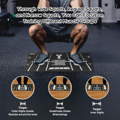 Squat Wedge Block, One-Piece Heel Elevated Slant Board for Squats | 27 x 10 in, 15° incline; stance guides, silicone pads, cross-linked PE for calf stretcher use, lunges and ankle mobility