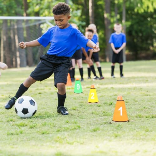 Numbered 1-10 Sports Cone Sleeves, 10 Pcs Agility Cone Bucket Covers for Football Soccer Training Field Marker Target Sleeves for Summer Camp Drills