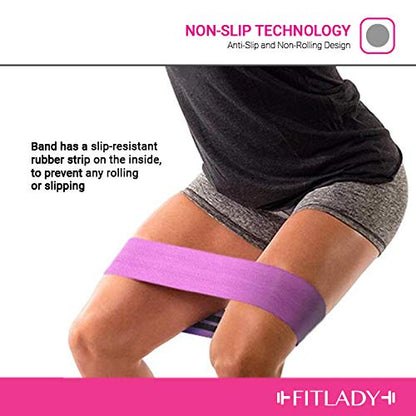 3 Butt Bands | 3 Booty Bands | 3 Glute Bands | 3 Hip Bands for Women with 3 Levels of Resistance | Non-Slip Fabric for Squats & Lunges | Includes Free Pouch and Exercise Manual | Upgraded!