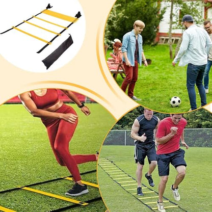 Agility Ladder for Soccer Outdoor Sports Training Equipment Enhanced Foot Speed Instant Set- Footwork Enhancement Workout Equipment for Men Women Youth Athletes Professionals Adults