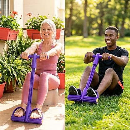 Pedal Resistance Bands with Handles, Multifunction Tension Rope for Arm, Leg, Waist and Shoulder Training