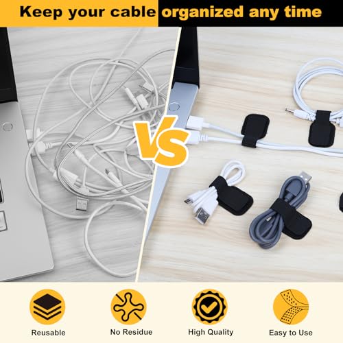 SummerBrite Under Desk Cable Management, Reusable Wire Organizers, 40 Pack - color: Black-40pcs