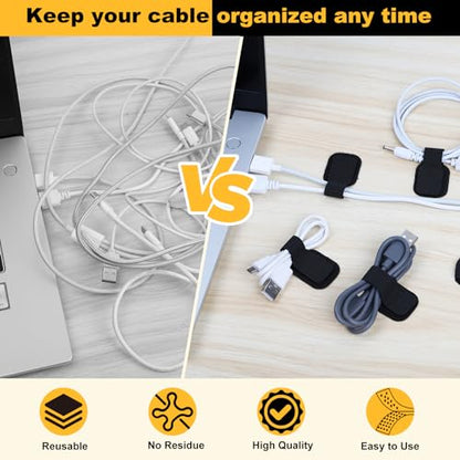 SummerBrite Under Desk Cable Management, Reusable Wire Organizers, 40 Pack - color: Black-40pcs