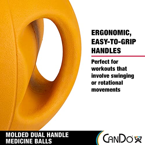 CanDo Molded Dual-Handle Medicine Ball for Strength Training, Core Workouts, Warmups, Cardio, and Plyometrics with Handles for Home and Clinic Use - style: h) 22 lb