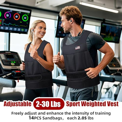 Adjustable Weighted Vest for Men Women,2-30 Lbs Adjustable Weighted Vest with Straps Womens Running Weight Vest for Walking Strength Training Fitness