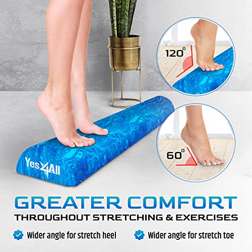 Yes4All EVA Firm Foam Roller for Stretching, Half Yoga Back Roller for Muscle Massage for Pilates, Yoga, Balance & Core Exercises - 12/36 inches