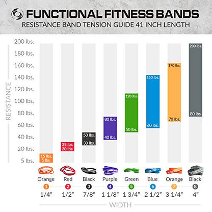 Functional Fitness Pull Up Assist Resistance Bands | Heavy Duty Exercise Bands for Powerlifting, Mobility, and Stretching | Travel Friendly Resistance Bands for Workout | Resistance Range 60-150 lbs