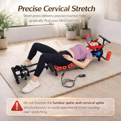 Spinal Decompression Machine Lumbar Traction Table for Back Pain Relief | Motorized lumbar traction system, spinal stretching device for sciatica and herniated disc relief, posture improvement