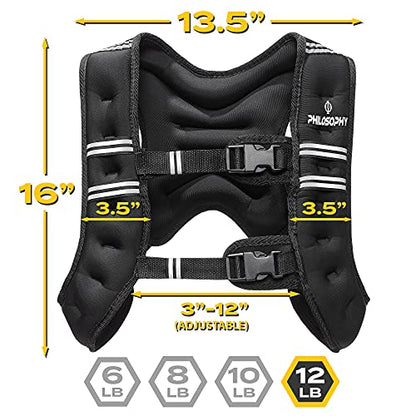 Philosophy Gym Weighted Workout Vest, Strength Training Fitness Body Weight Vest